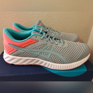 Asics Fuzex Lyte 2 Athletic Shoes Women’s Size 12 Gray Peach Blue